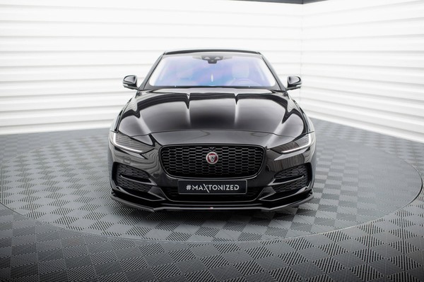 Front Ansatz V.1 FüR Jaguar XE X760 Facelift Schwarz Hochglanz Spoilerlippe-image