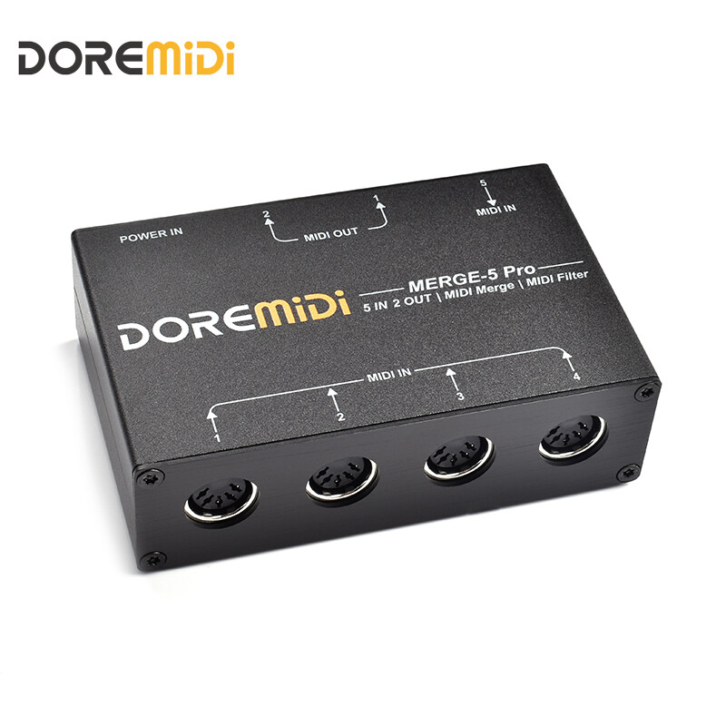 DOREMiDi MIDI MERGE-5 Pro Box (MERGE-5 Pro)is a MIDI Merger