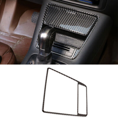 Inner Console Storage Box Cover Trim Fit For VW Tiguan 10-2016 Real Carbon Fiber