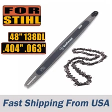 Holzfforma 48inch .404" .063" 138DL Guide Bar & Saw Chain For Stihl Chainsaws