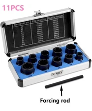 11 PCS Damaged Lug Nut Lock Remover Twist Socket Set Screw Extractor Tool 9-19mm