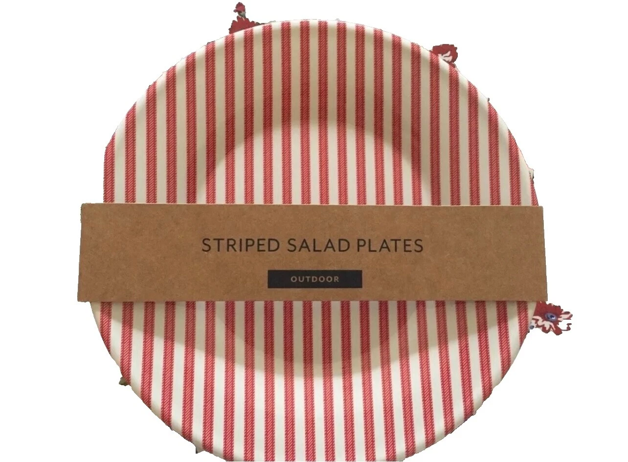 White Striped Dinnerware Plates