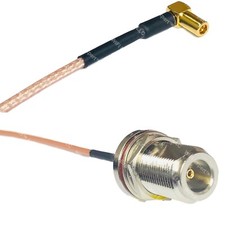 RG316 SMB MALE ANGLE to N FEMALE BULKHEAD RF Cable Rapid-SHIP LOT