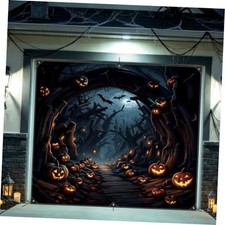 7x8ft Halloween Decorations Garage Door Cover, Halloween Halloween Forest