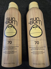 TWO Sun Bum SPF 70 Premium Moisturizing Sunscreen 6 Oz Spray Cans, 2028 exp