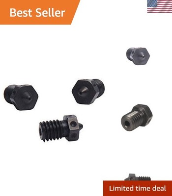 Set of 4 Precision 0.4mm Hardened Steel Nozzles for V6 Hotend 3D Printing