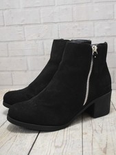 Womens Fabulous Footwear George Black Zip Up Mid Heel Ankle Boots UK 5 EUR 38