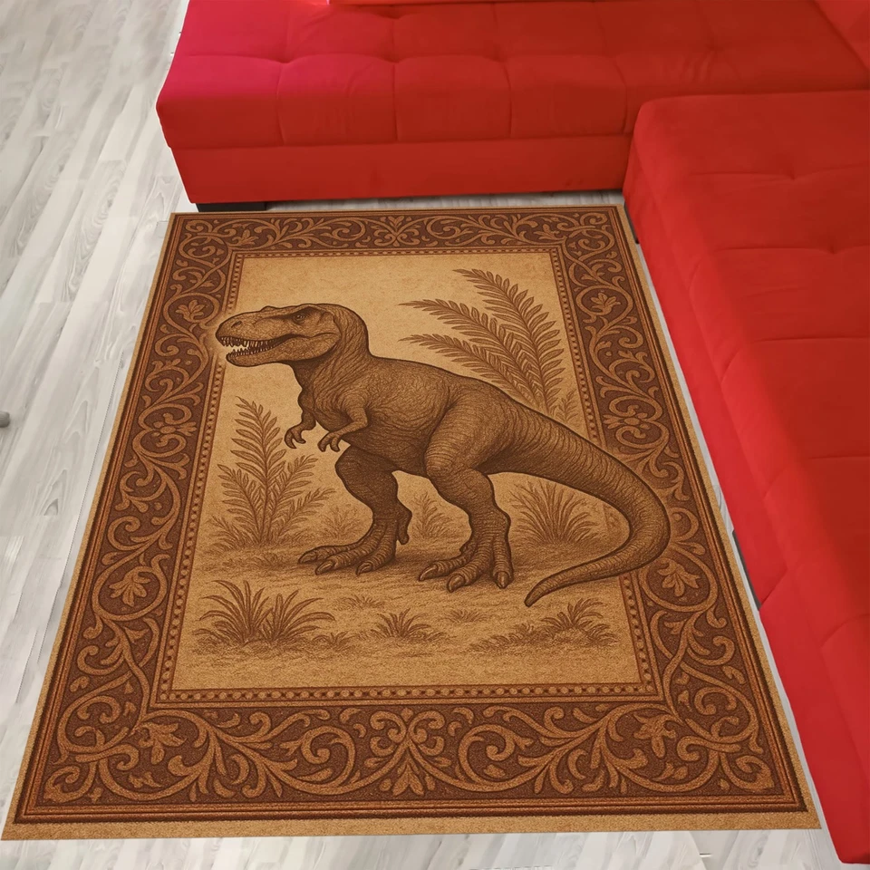 Dinosaurs rug, dinosaur fossil rug, animal fossil rug, dinosaur print rug - Image 3 of 4