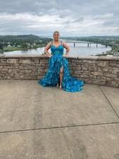 Prom Dress Blue Sherri Hill Size 22