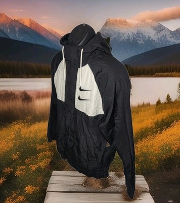 Nike Sportswear NSW Swoosh Hooded Woven Jacket Black White CJ4888