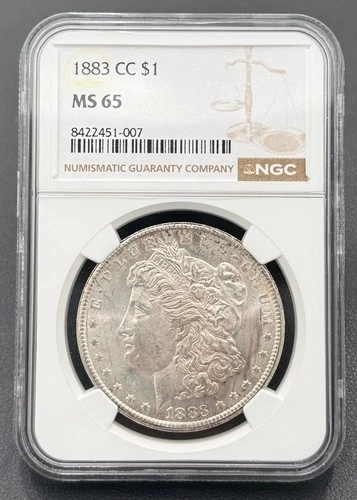 1883 CC Morgan 90% Silver Dollar $1 NGC MS 65, Investment Grade Semi-Key Date