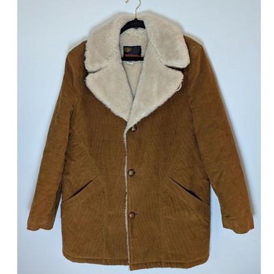 Vintage Richman Brothers Corduroy Sherpa Lined Coat Mens 40 Brown Ranch Jacket