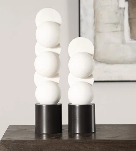 Uttermost 18198 Symmetry 18" Tall Iron and Rice Stone Abstract - Black / Smooth - Picture 5 of 5