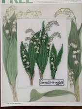 Lily Of The Valley Vintage Botanical Cross Stitch Chart + Illustrated Card Mount