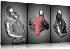 Framed Love Heart 3d Wall Art Romantic Couple Hug 16x24inch 3d Love Heart