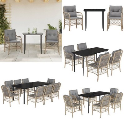 Gartenmöbel-Set Essgruppe Sitzgruppe Gartengarnitur Bistro Set Poly Rattan Set
