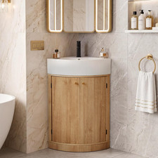 23  Corner Bathroom Vanity with Ceramic Sink Combo for Small Space
