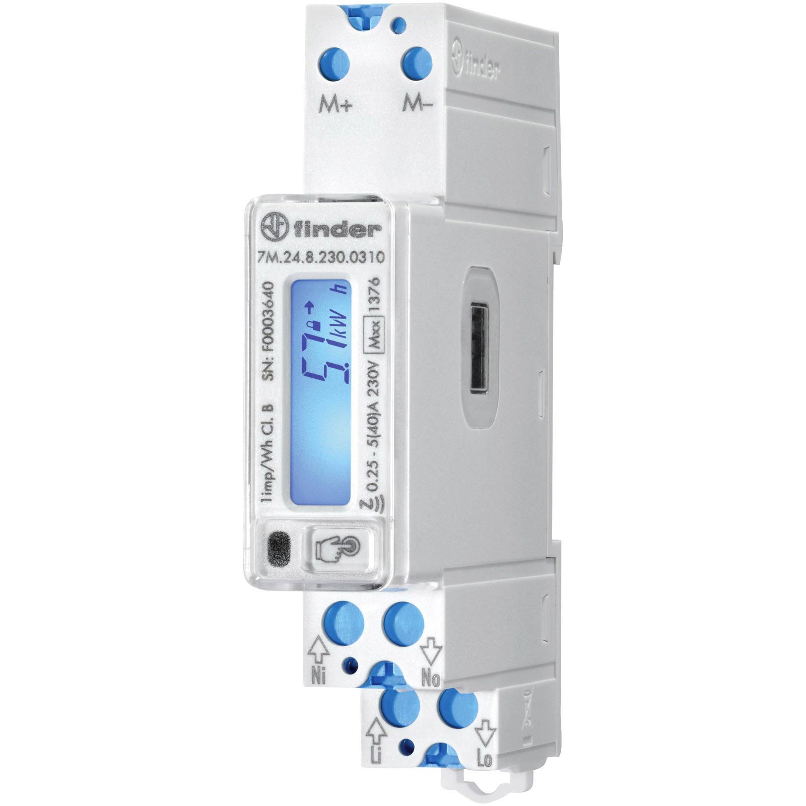 Finder Rail-mount meter digital bi-directional MID approved