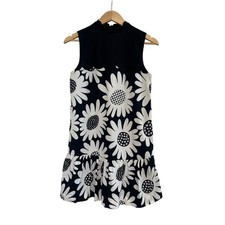 Victoria Beckham Target Sunflower Floral Mini Dress Small Cottagecore Black