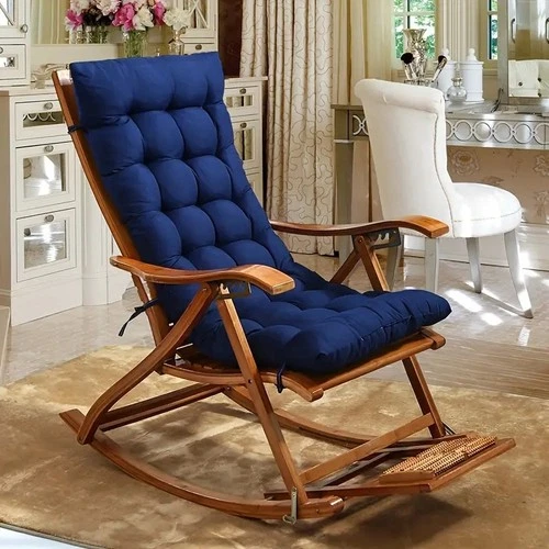 Chaise Lounge Cushion Seat Back Indoor Outdoor Rocking Chair Sofa Cushion w/ Tie - Picture 2 of 15