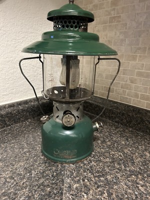 Vtg Coleman Lantern 1960 Double Mantle Big Hat 228E Dated 3/60
