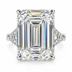 RARE 11.00 Ct. Certified Emerald Cut Diamond Solitire Ring - FREE Diamond Studs
