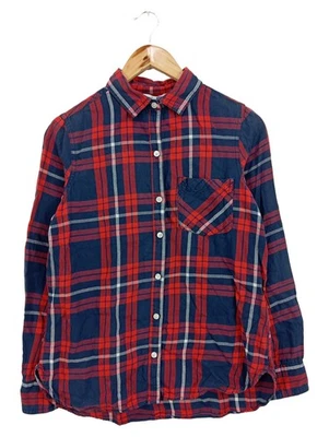 Old Navy Chemise Flanelle Femme Carreaux Rouge Bleu Coton (EU 36, INT S) - Photo 1/4