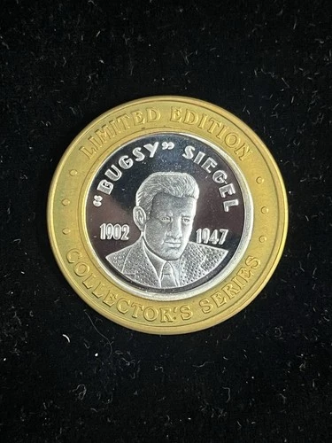 Bugsy Siegel Gangster Mobster Mafia Casino Token Gun 999 Silver round