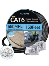 150ft Cat6 Outdoor Ethernet Cable 150 Feet Waterproof and UV Resistant