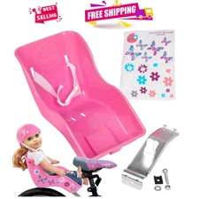 Doll Bicycle Seat with Personalizeable Decals - Perfect for Young Girls