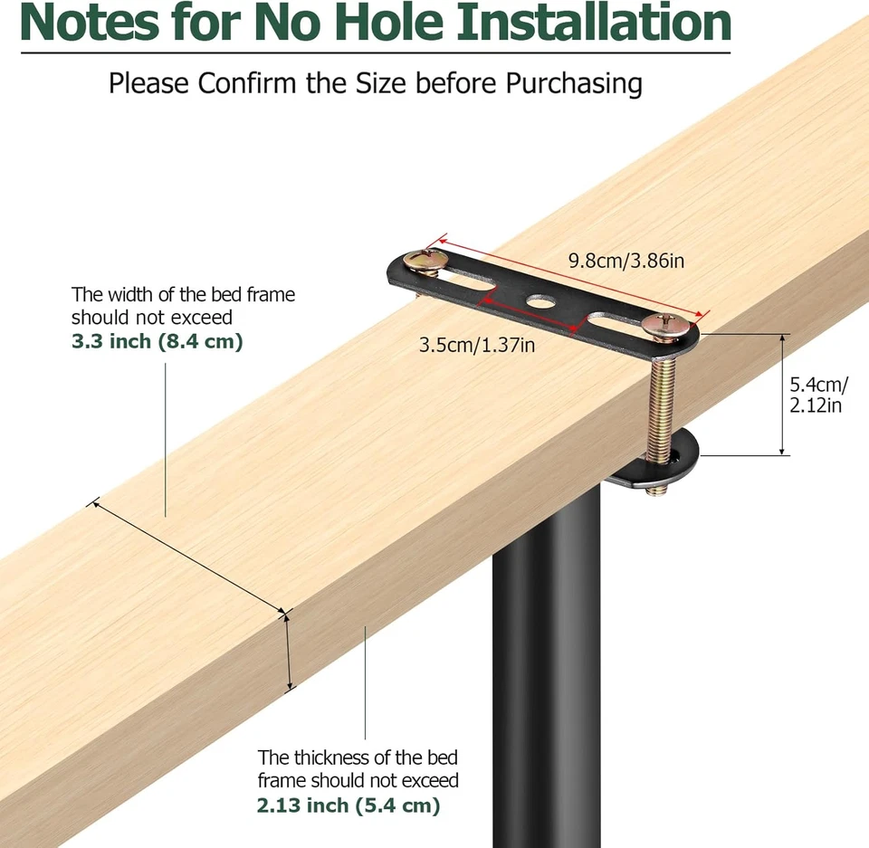 4 piezas patas de soporte de cama de altura ajustable 7,08-12,6 pulgadas marco de cama soporte central... Foto 2 de 4