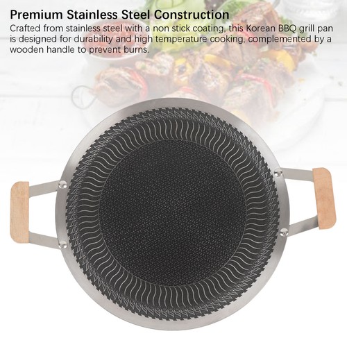 HG Korean BBQ Grill Pan Stainless Steel Even Heat Distribution Easy Cleanup - Picture 14 of 24
