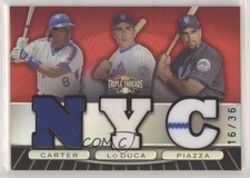 2007 Triple Threads Relic Combos 16/36 Gary Carter Paul Lo Duca Mike Piazza 2k3