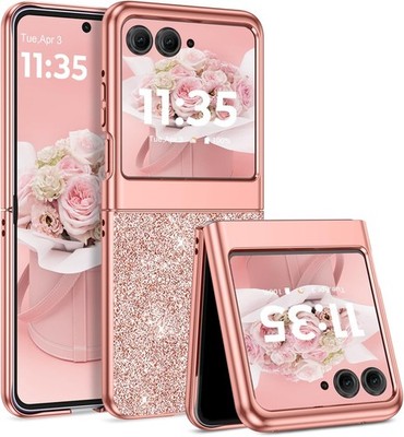 Luxury Bling Phone Case for Motorola Moto Razr 2024, Slim Fit Glitter Shockproof