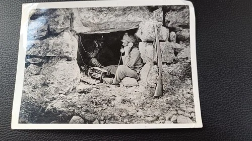 WW1 Photo:  Austro-Hungarian Soldier Using Field Telephone, Mt Rombon, Slovenia