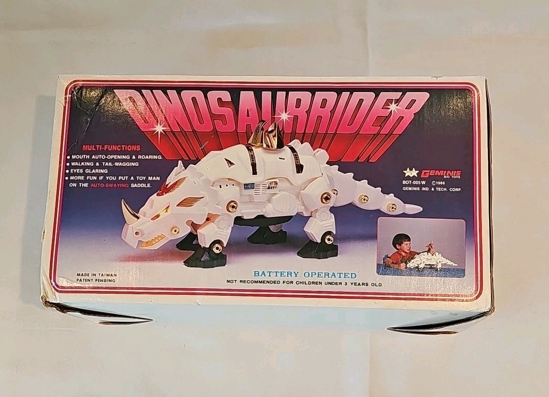 Rare 1986 GemToys Dinosaur Rider Zoids KO Robot Toy as pictured w