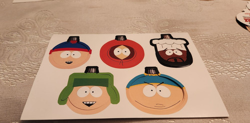 South Park Happy Holidays OramentSheet Set, Multicolor, Cartman Kenny Kyle Stan