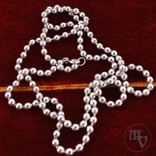 Collana a sfere in argento massiccio 835 catena in argento lunga 80 cm 4,0 mm 24 g - vecchia/vintage
