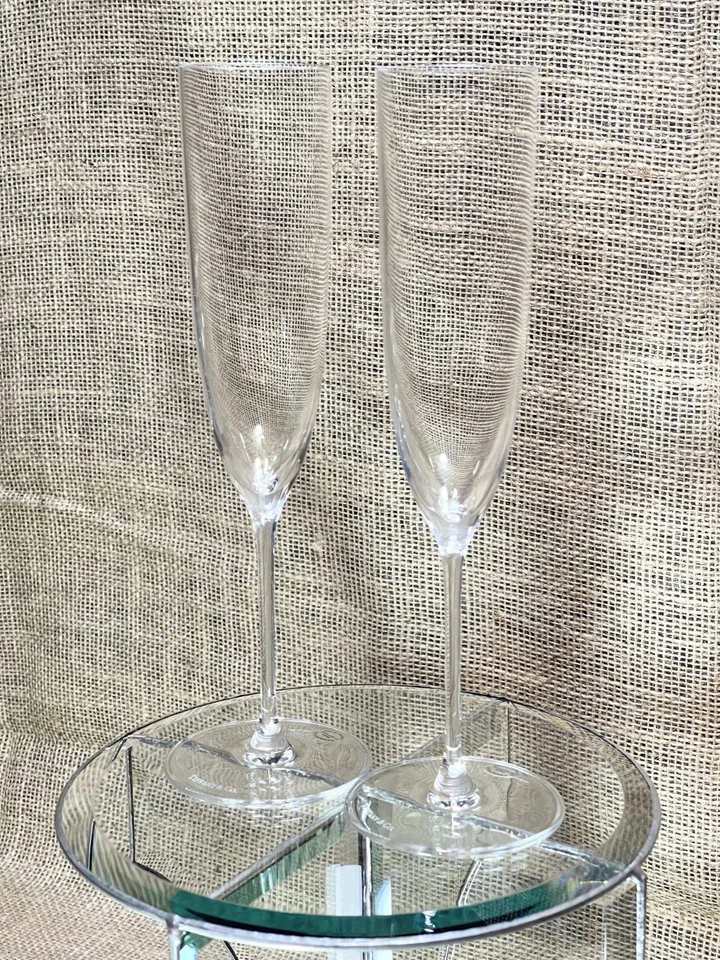 Juego de 2 - TIFFANY & CO. Home Essentials Cristal Champagne Flautas 24 cm/9,5" Foto 4 de 4