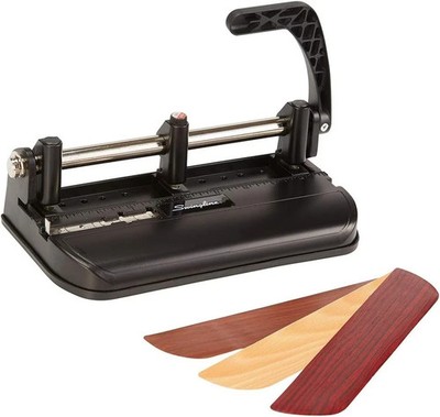 3 Hole Punch Heavy Duty, 32 Sheet Capacity Three 2-7 Hole, Black