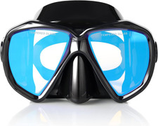 Snorkel Diving Mask Panoramic HD Swim Mask, Anti-Fog Scuba Diving Goggles,Temper