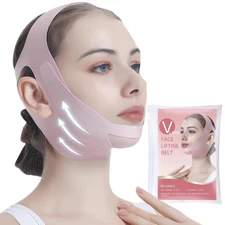Facial Lifting Belt - V Line Lifting Mask Chin Strap,Face Lift Tape with Adjusta
