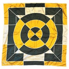 Vintage VERA Neumann Scarf Green Yellow Abstract 22" x 22" Made in Japan