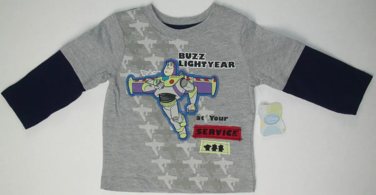 New Disney Toy Story Buzz Lightyear at your service boys t-shirt
