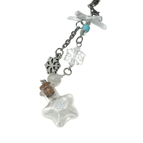 Snowflake Bottle Pendants Phone Charm Straps Lanyard Purse Accessories - Zdjęcie 7 z 8