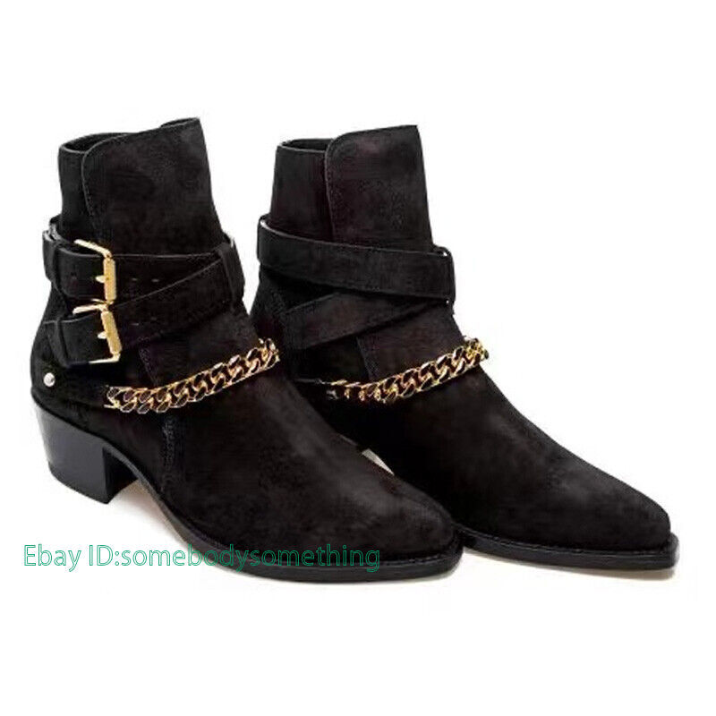 Men Chelsea Ankle Boots Genuine Leather Boot with Side Heel Boots designer footwear shoes