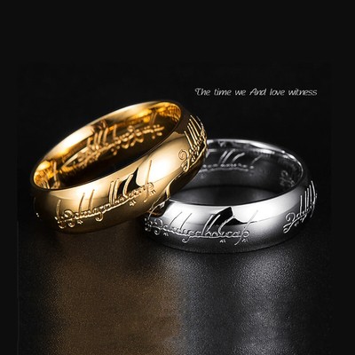 Thorsten Rings LOTR Lord Of The Rings Gold Plated Tungsten Ring The One  Engraved Sauron's Band - 4mm - 10mm LOTR-1970 - Dioguardi Jeweler