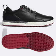 Scarpe da golf Adidas Flopshot da uomo senza punte TAGLIA 8 9 9,5 11,5 in pelle nera boost