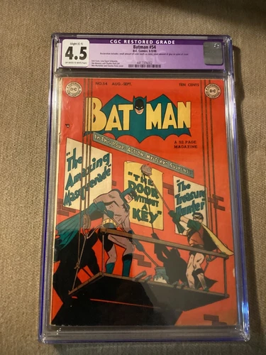 Batman 54 The Treasure Hunter! 1949 4.5 CGC Restored Grade
