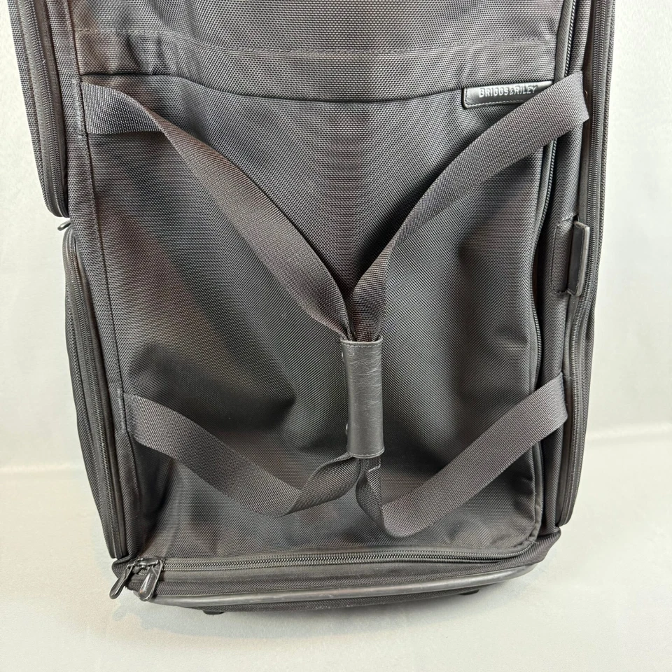 Briggs & Riley Baseline Black 28" Upright Rolling Split Duffle Bag Luggage - Image 3 of 4